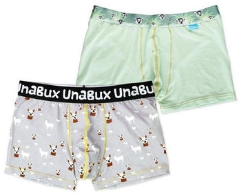 Unabux Boxer shorts 2-pack grau/pastellgrün/mischfarben