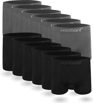 Normani Mikrofaser-Boxershorts 12er-Pack Etikettenlos schwarz/grau