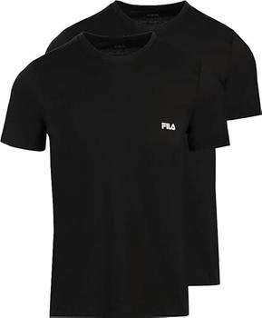 Fila Unterhemd mit Rundhalsausschnitt, 100% Baumwolle, Regular Fit (FI/1/TRX2/FU5053/N) schwarz