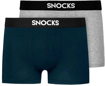 Snocks Pants mit Logo-Bund, 2er-Pack blau/schwarz