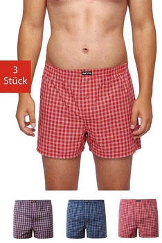 Snocks Weiter Boxer American Boxershorts Woven (3-Pack) aus Bio-Baumwolle small check