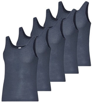 ESGE Feinripp Ringel Unterhemden 5er-Pack marine