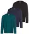 Man's World Langarmshirt unifarben aus Baumwolle im 3er-Pack