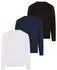 Man's World Langarmshirt unifarben aus Baumwolle im 3er-Pack