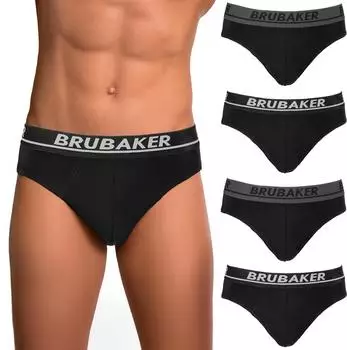 Brubaker Cotton Mix Slips 4er Pack schwarz/grau