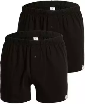Haasis Bodywear Web-Boxer GOTS 2er-Pack mit Eingriff (77223453) schwarz