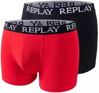 Replay Cotton Boxershorts rot/schwarz