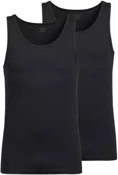 Falke Baumwoll-Tanktop 2er-Pack schwarz