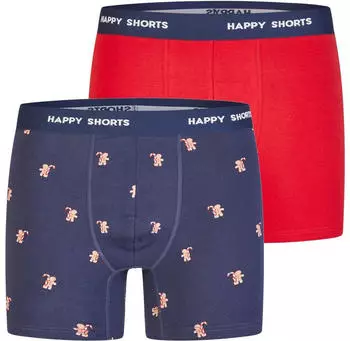Happy Shorts Jersey Boxer Short Pant Christmas Santa Rudolph mehrfarbig