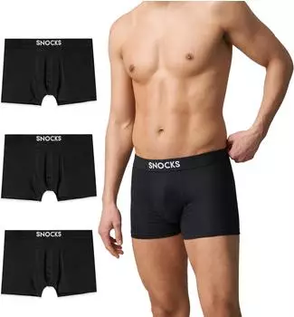 Snocks Boxershorts 3-Pack schwarz