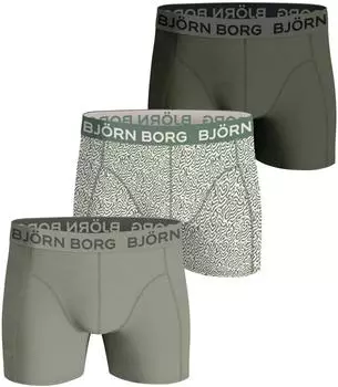 Björn Borg Cotton Stretch Boxershorts grün/weiß