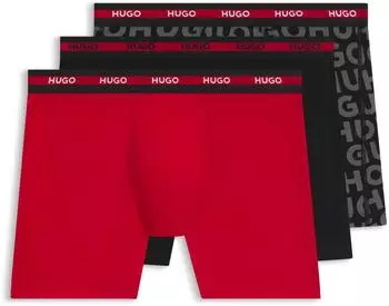 HUGO Planet Boxershorts rot/schwarz