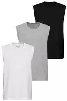 Mans World Muscleshirt Packung, 3er-Pack, 3 Stk. &auml;rmellos, Basic-Stil,...