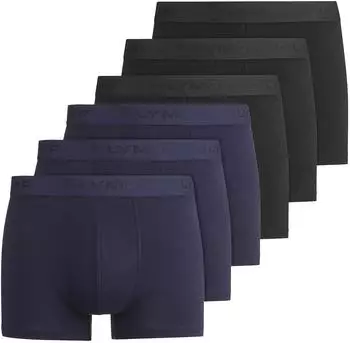OLYMP Cotton Stretch Trunks, 6er-Pack blau/schwarz