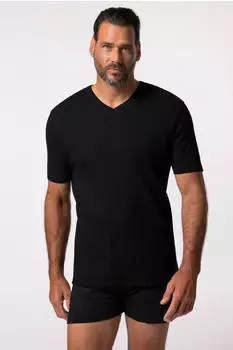 JP 1880 Unterhemd Ärmel Rippjersey V-Ausschnitt Regular Fit (829409) schwarz