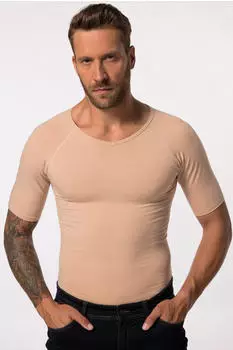 JP 1880 Unterhemd Halbarm Gerippter Jersey V-Ausschnitt Regular Fit nude