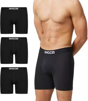 Snocks Bio-Baumwolle Boxershorts 6er Pack schwarz