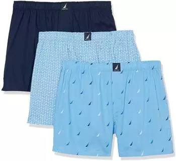 Nautica Classic Boxershorts 3-Pack peacoat/anchor print aero/multi sails aero
