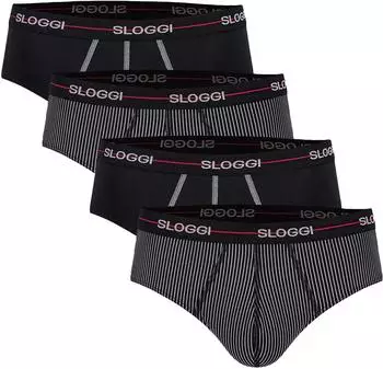 Sloggi Slip 4-Pack Baumwollmischung schwarz/dunkelgrau