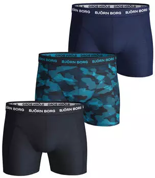 Bj&ouml;rn Borg 3er-Pack Essential Boxershorts (10004232) blau/t&uuml;rkis/dunkelblau