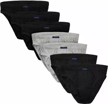 Brubaker 7er-Pack Baumwoll-Mix Slips (7erPackBrubakerSlip_Mix_XXL) 3x schwarz/2x grau/2x anthrazit