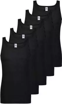 ESGE Feinripp Ringel Unterhemd / Tanktop (58-610-P5-N) schwarz