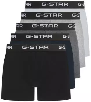 G-Star Maize 5 Pack Trunks mit Logobund (D29454-01-J167) schwarz/dunkelgrau meliert/hellweiß/grau meliert/navy