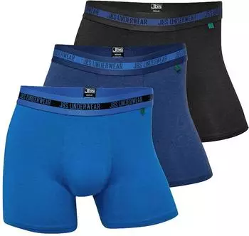 JBS Boxershorts 3er-Pack aus Bambus-Bio-Baumwoll Gewebe schwarz/navy/blau