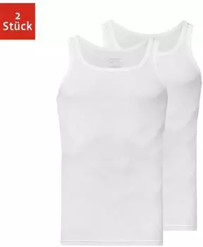 Snocks Unterhemd Tank Top mit geripptem Rundhalsausschnitt (U_005-2-168-22) weiß