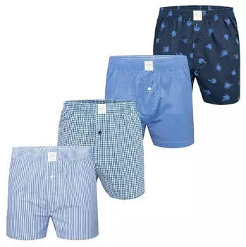 MG-1 Webboxer Basis American Boxer (MG-Core-4-2-L-L) kariert und Druck blau