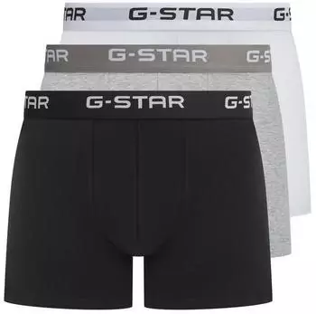 G-Star Ash 3er-Pack Trunks mit Logo-Bund (D29422-01-J167) schwarz/grau meliert/weiß
