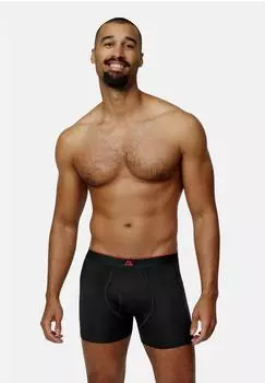 Danish Endurance Bamboo Boxers mit langem Bein rot/schwarz