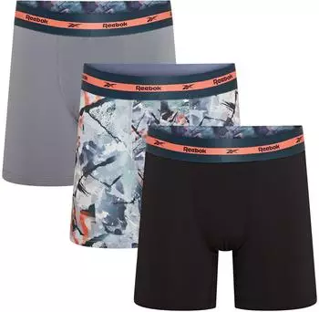 Reebok Luther Trunk 3-pack schwarz/grau print/pure grau