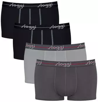 Sloggi Start Hipster C4P Boxershorts 4er-Pack (TB_10206968-4P-0004/0034-7) schwarz/grau