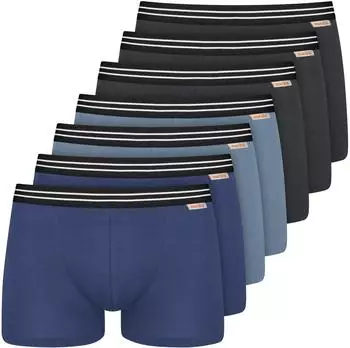 Nur Die Cotton Stretch Boxershorts hellblau/violettblau