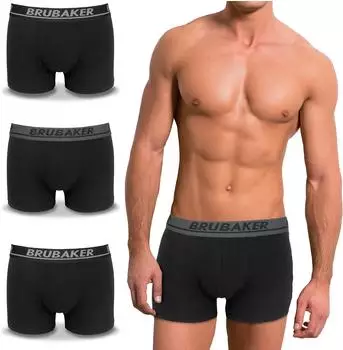 Brubaker Boxershorts 4-Pack Stretch Retro Shorts Trunks (Boxershorts_131x) schwarz/grau