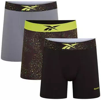 Reebok Benji Trunk 3-pack schwarz/acid gelb print/grau
