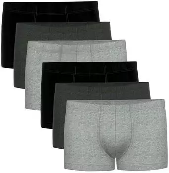 Seidensticker Trunk 6-Pack Single Jersey schwarz/grau