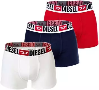 Diesel Damien Boxershorts, 3er-Pack, Cotton Stretch dunkelblau/rot/schwarz/weiß