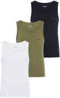 BOSS Tanktop "3P RibClassic BOSS ONE" Ton in Ton Stickerei auf der Brust