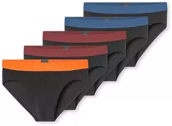 Schiesser 3-Pack Slip (183216) schwarz/rot/orange