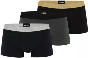 Hugo Boss Eng anliegende Boxershorts aus Baumwoll-Mix im Dreierpack Style Trunk 3P MetallicM G 50546808 Schwarz / Grau / Blau