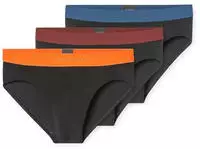 Schiesser 180193, Schiesser Slip mit elastischem Bund im 3er-Pack Black men