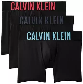 Calvin Klein Trunks 3er-Pack Mid Waist azur/rot/schwarz/weiß