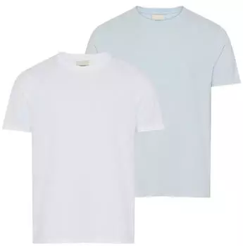 Calvin Klein 2 Pack SS Stretch Cotton Slim Tee Slim Fit T-Shirt (CAK9hfu006000005) bright white/plein air