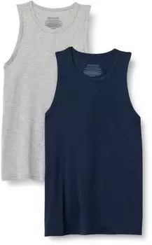 Amazon Essentials Ärmelloses Modal Unterhemd Slim Fit 2er-Pack (AEMN97951M25) marineblau/mittelgrau meliert