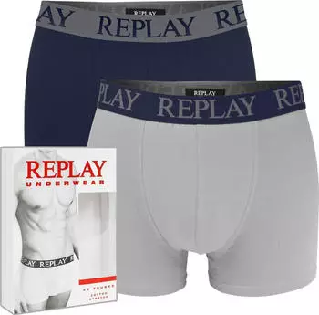 Replay Retro Boxershorts indigo/grau melange