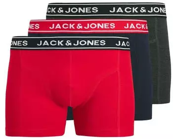 Jack & Jones Hector Solid Trunks 3 Pack navy blazer/rot/dunkelgrau melange