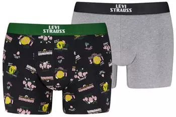 Levi's Fruity AOP Boxer Brief 2P (2-pack) schwarz/grau/gr&uuml;n