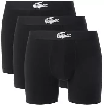 Lacoste Boxershorts in Schwarz mit Krokodillogo am Bund 3er-Pack (6H7762_031)